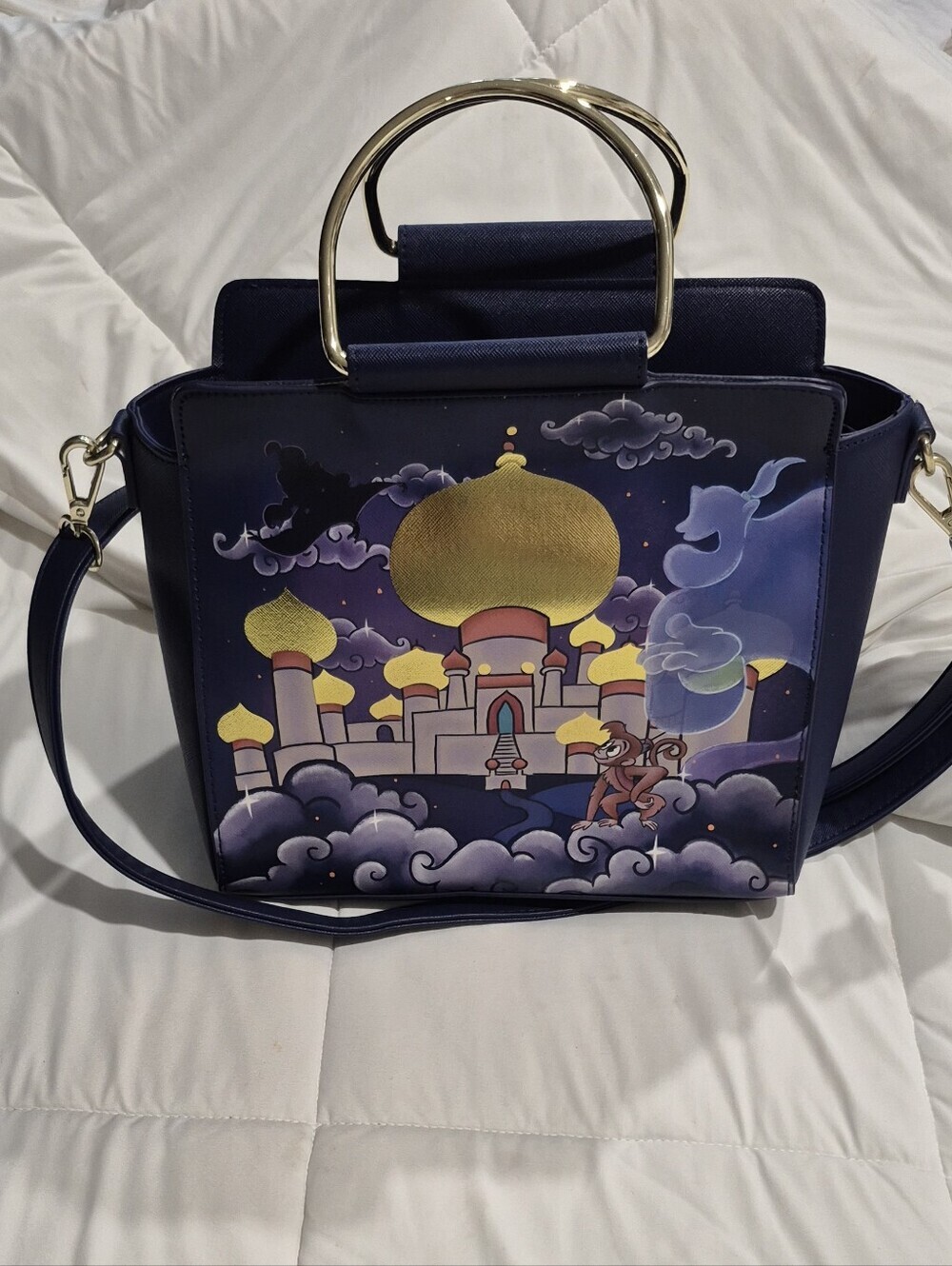 Disney Navy Crossbody Bag with Gold Dome Detail